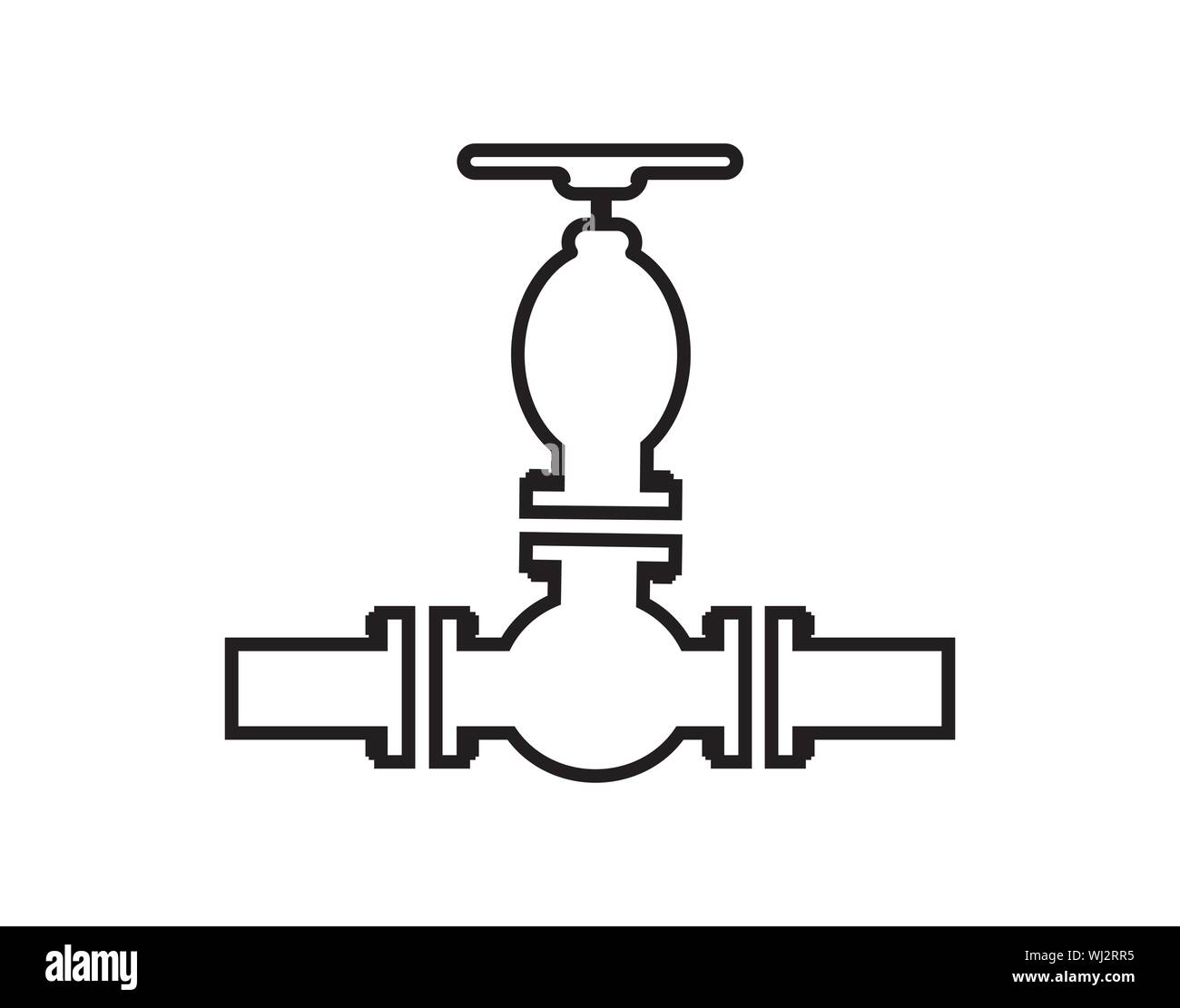 Valve plumbing service line icon sign vector image Stock Vector