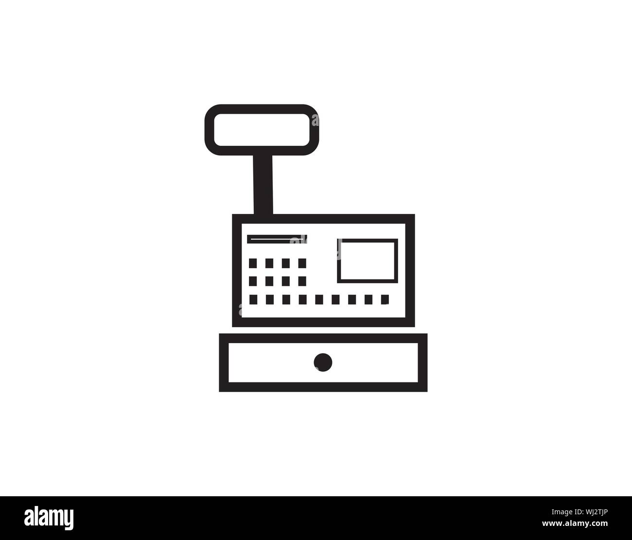Cash register line icon, outline vector sign, linear style pictogram