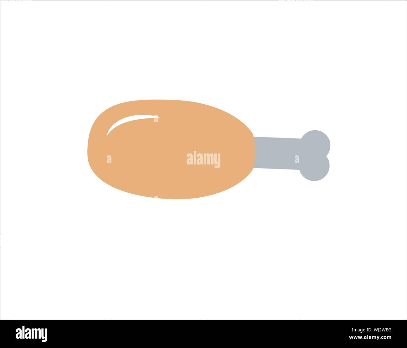 Chicken leg poultry vector icon. Stock Vector