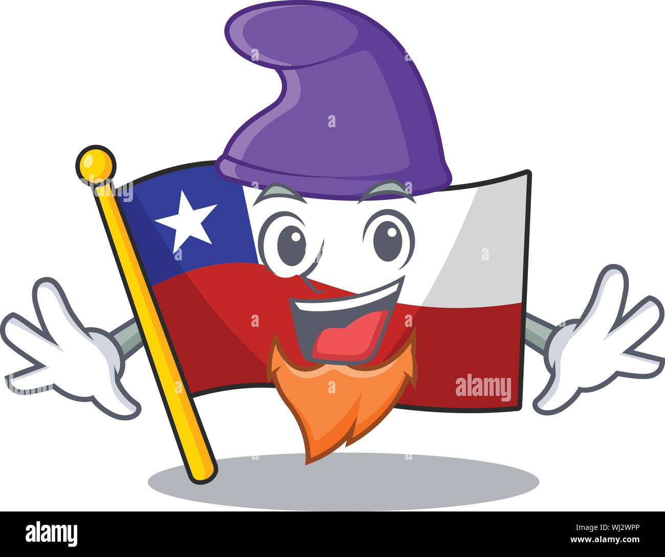 Elf Flag Chile Cartoon In Character Shape Stock Vector Image Art Alamy