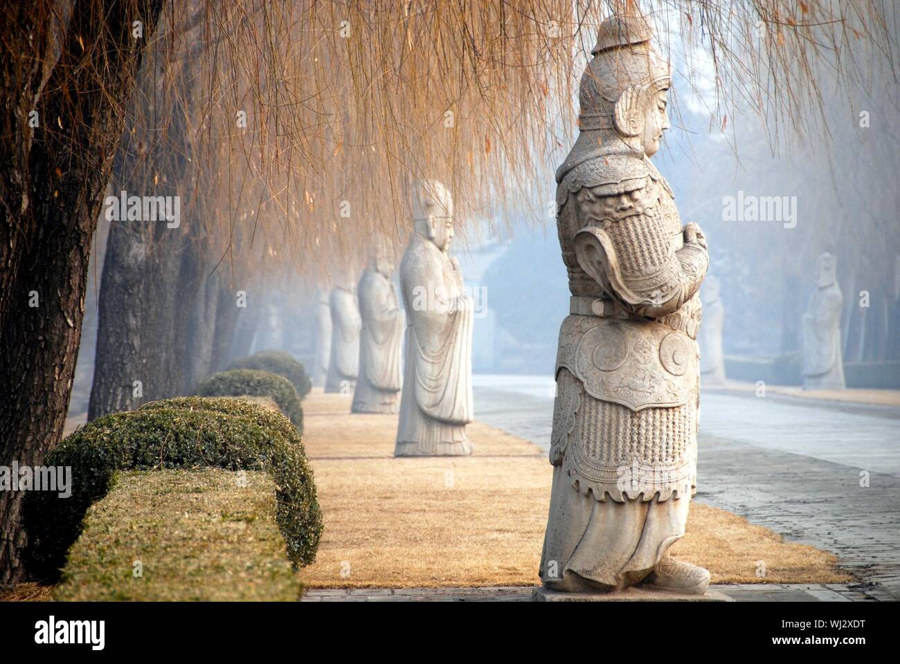 Statues By Sacred Way Leading Towards Ming Tombs Stock Photo Alamy