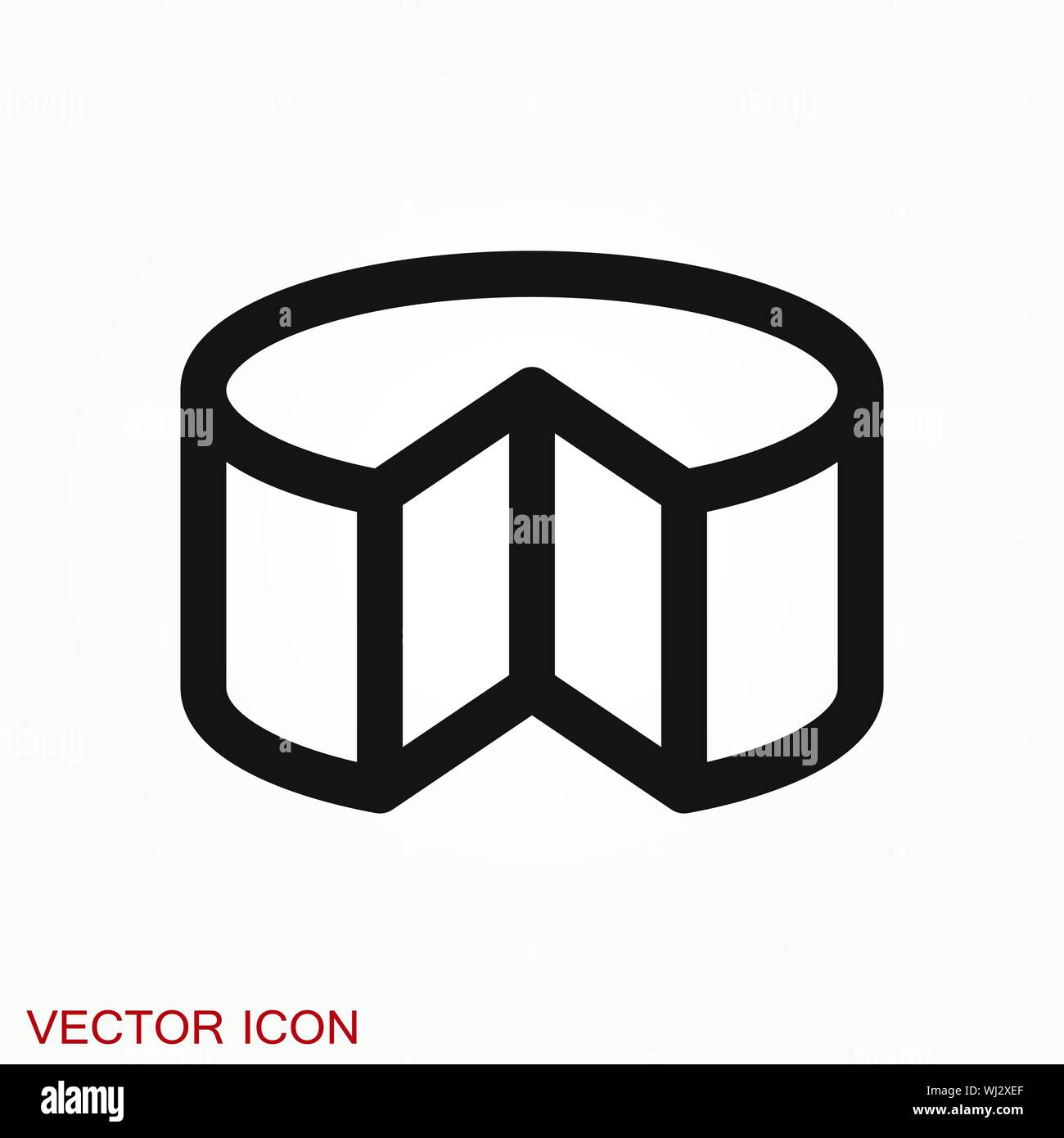 Cheese icon vector, filled flat sign, logo illustration Stock Vector
