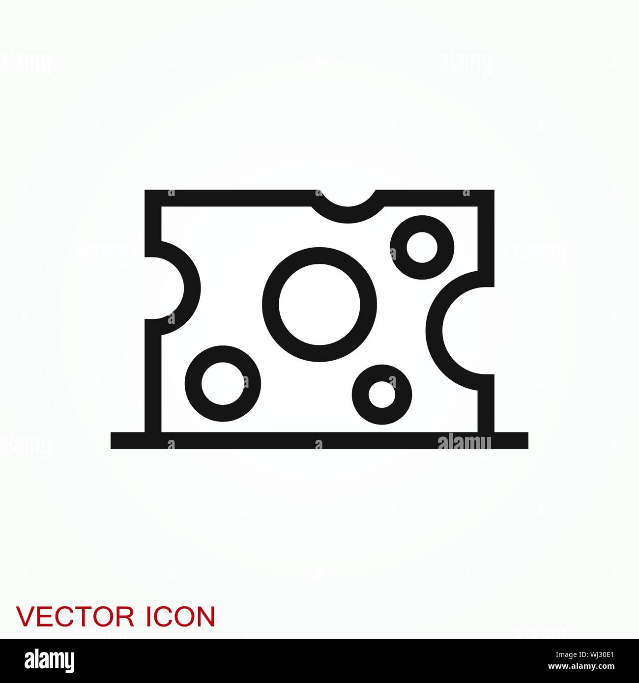 Cheese icon vector, filled flat sign, logo illustration Stock Vector