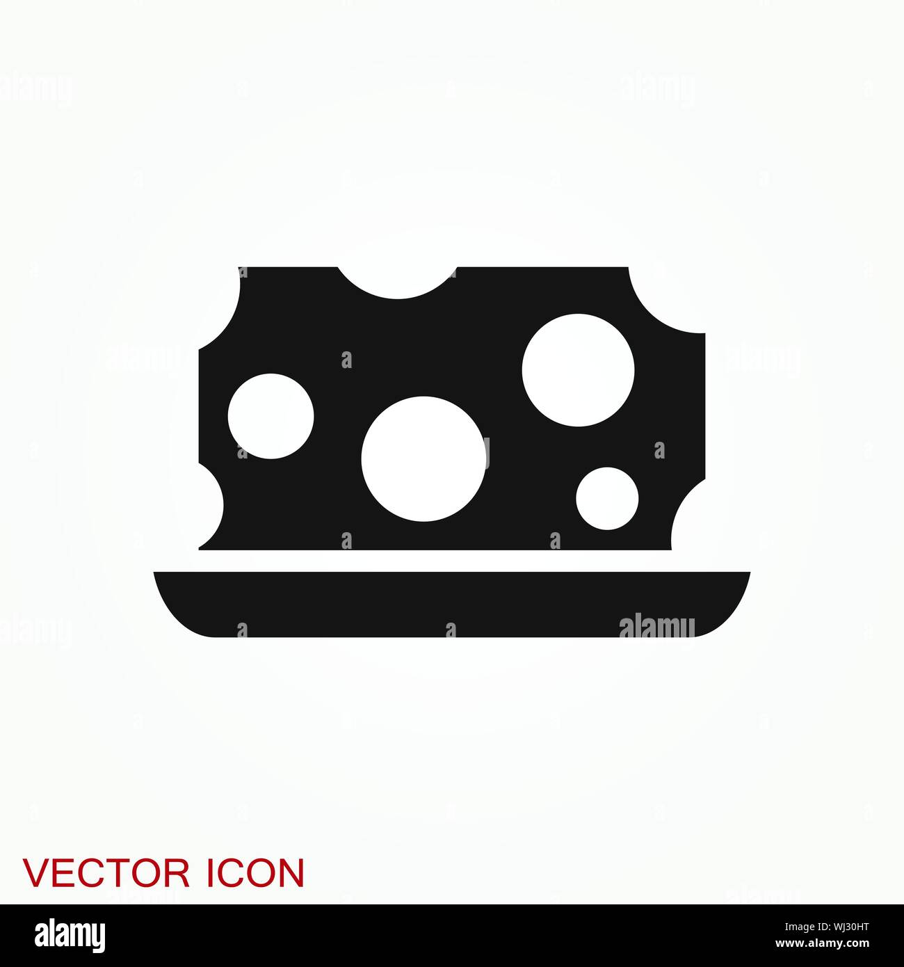 Cheese icon vector, filled flat sign, logo illustration Stock Vector
