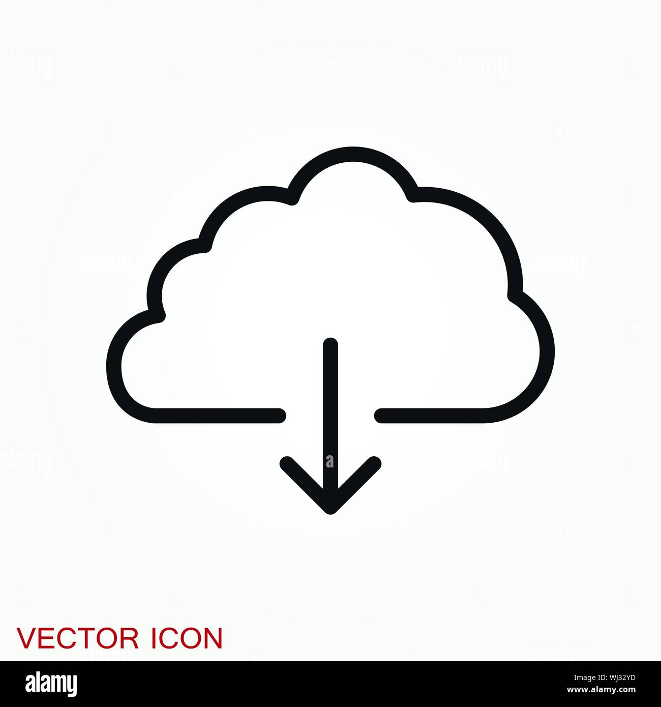 Cloud icon, outline and solid vector illustration Stock Vector