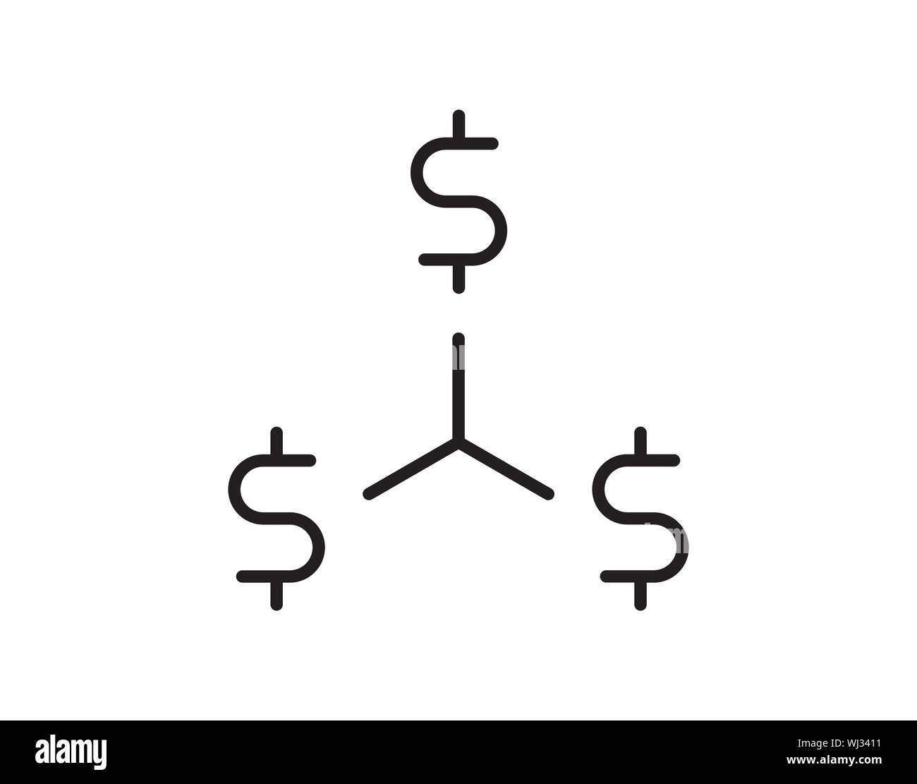 Financial Distribution Network Dollar Symbol Icon Vector Stock Vector ...