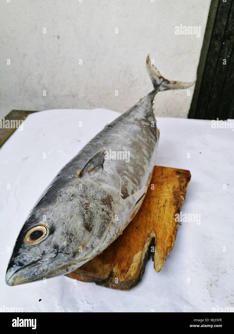 High Angle View Of Dead Fish On Table Stock Photo - Alamy