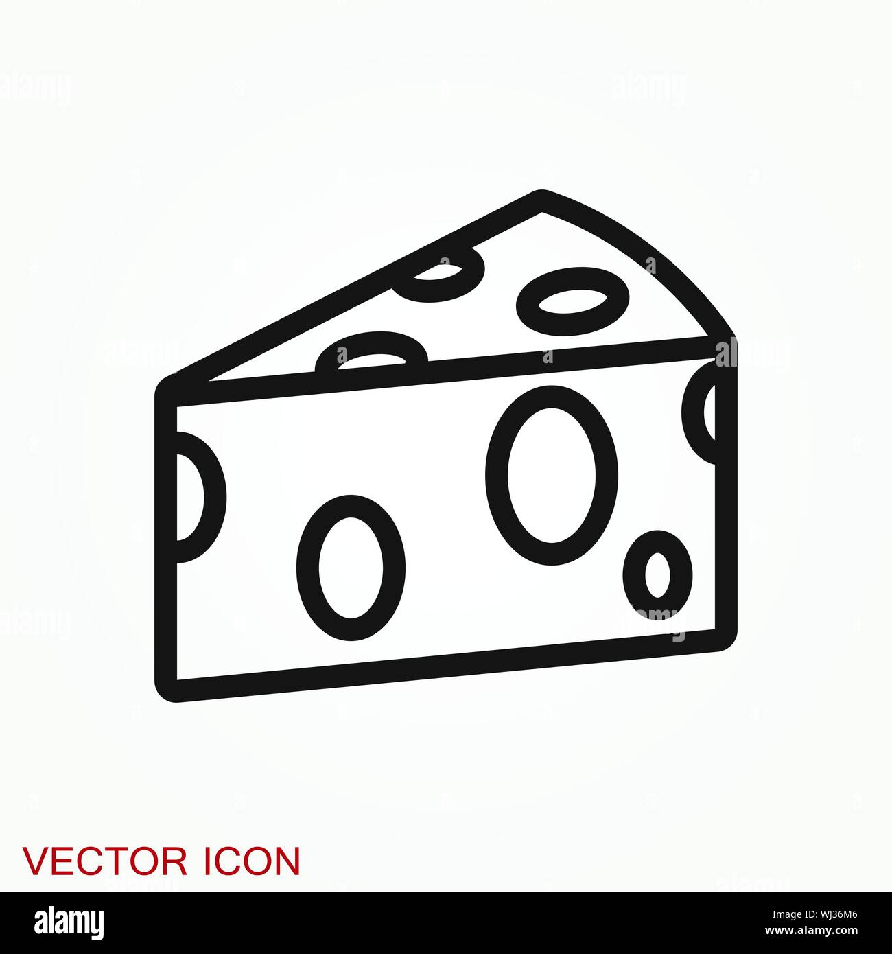 Cheese icon vector, filled flat sign, logo illustration Stock Vector
