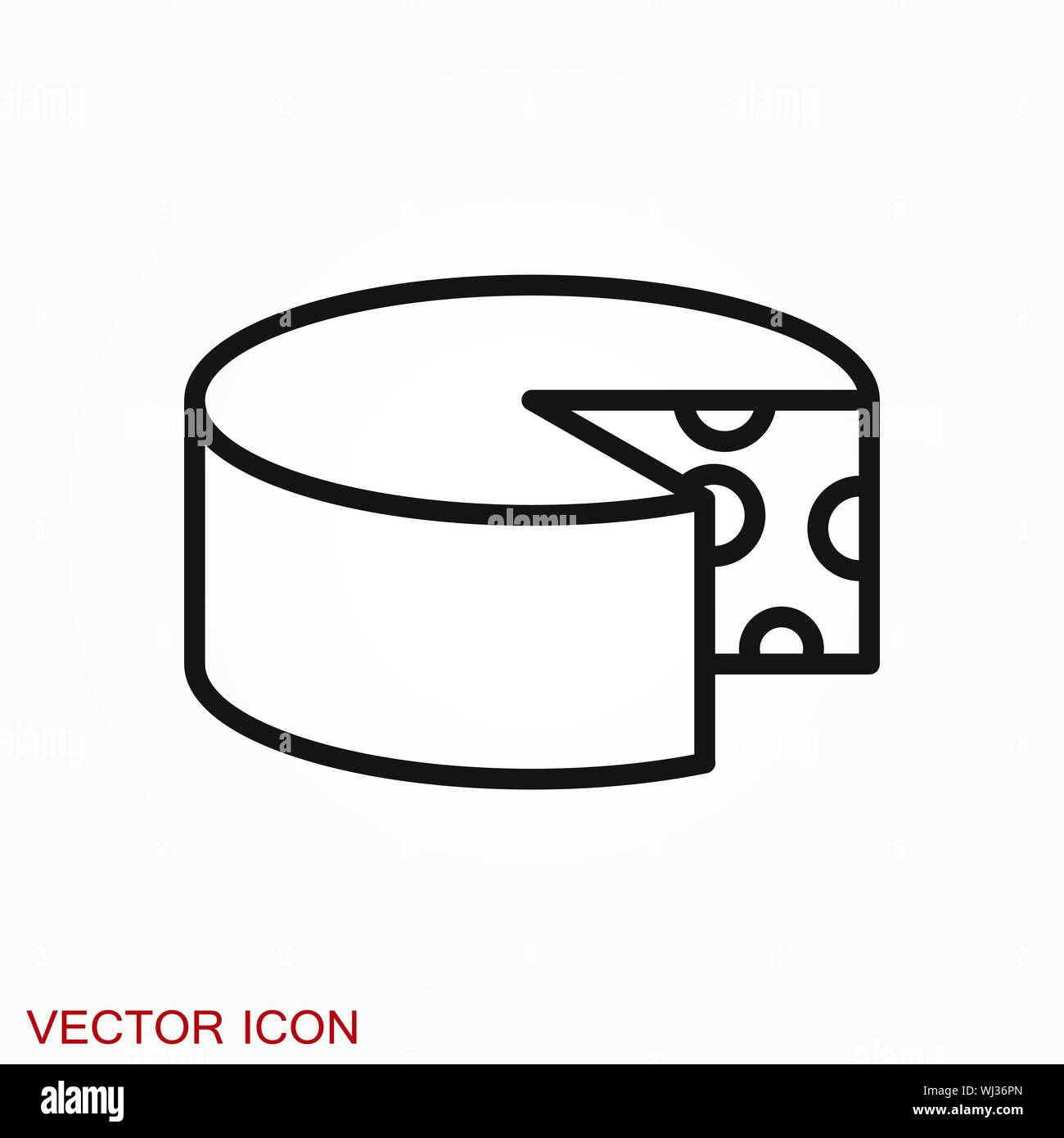 Cheese icon vector, filled flat sign, logo illustration Stock Vector