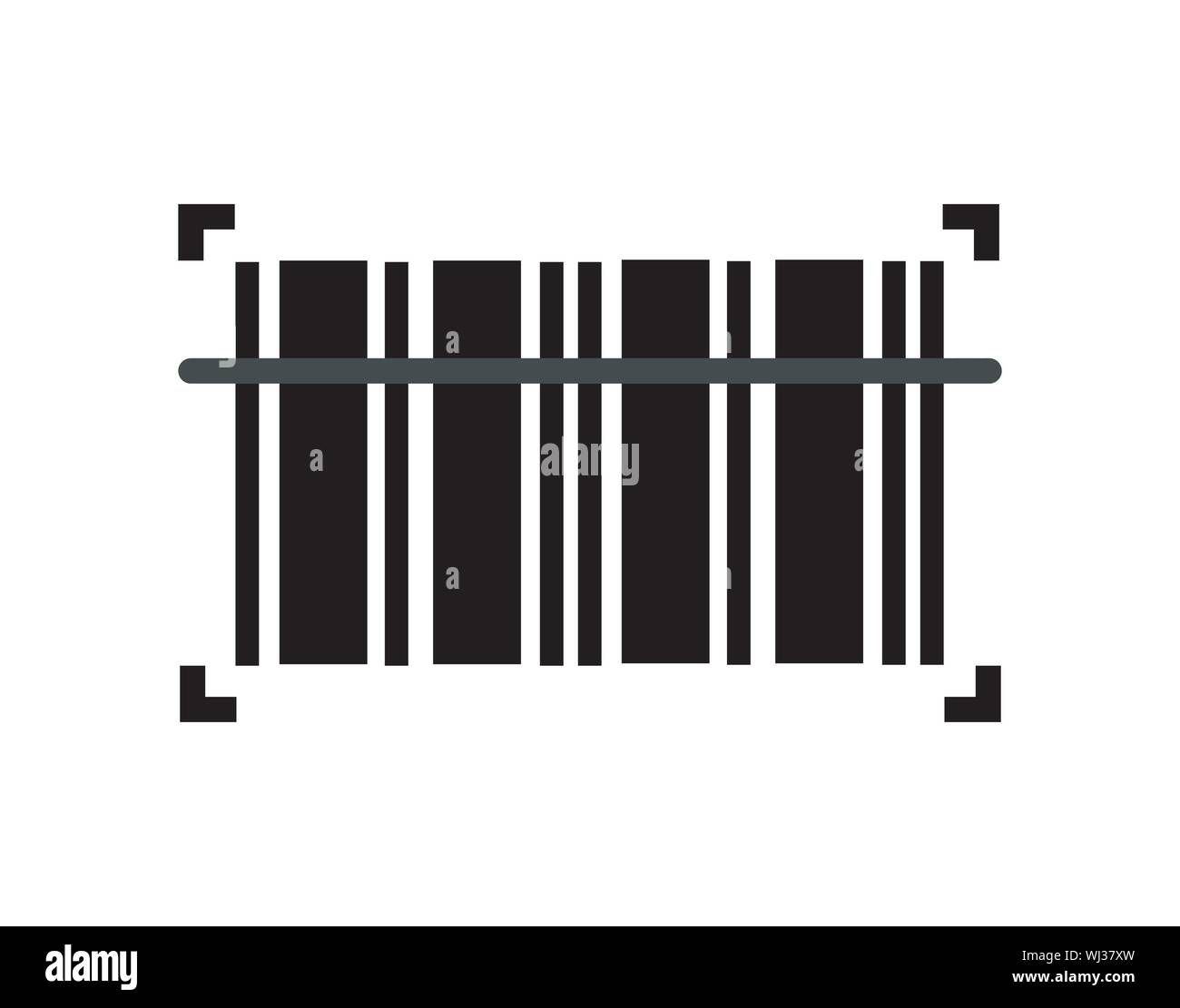 bar code scan minimal badge. flat simple trend modern bar code ui ...