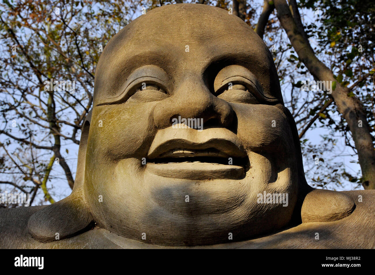 Large concrete head of Buddha in Nantong China Stock Photo Alamy