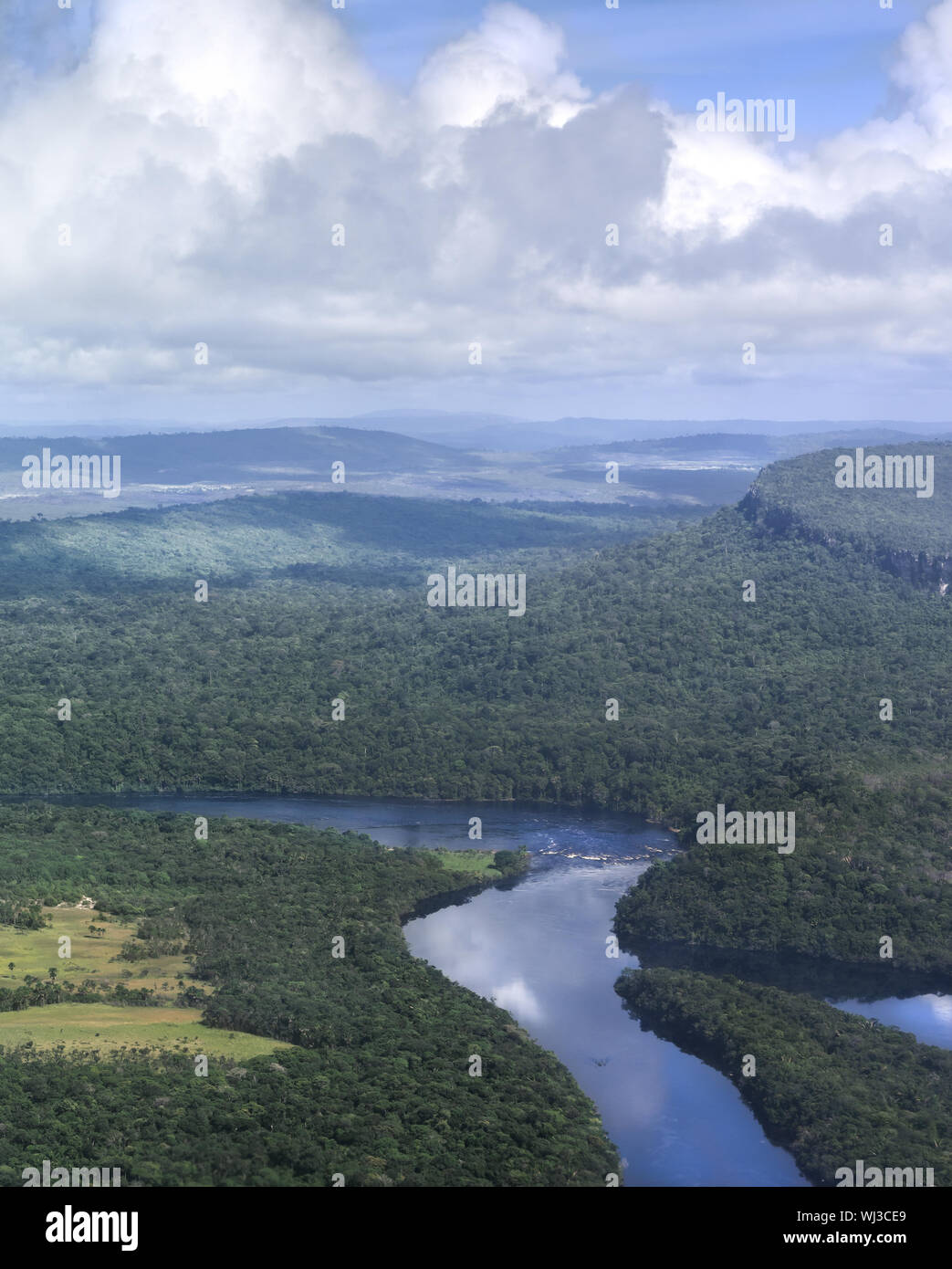 Aerial view of amazon rainforests. Stock Photo