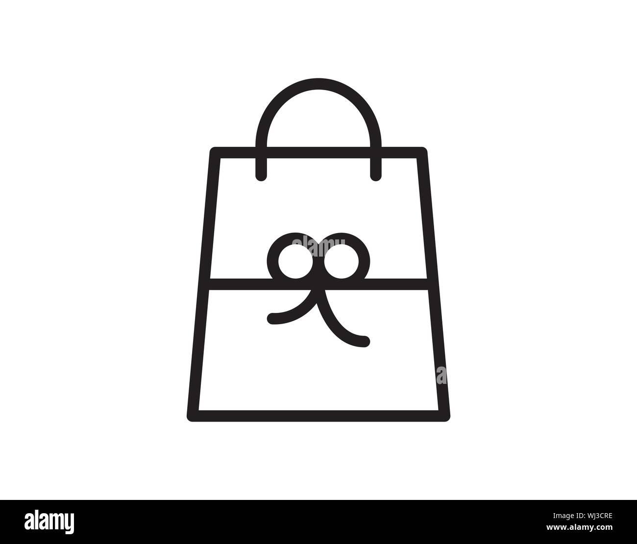 Shopping bag icon design template. Outline vector Stock Vector