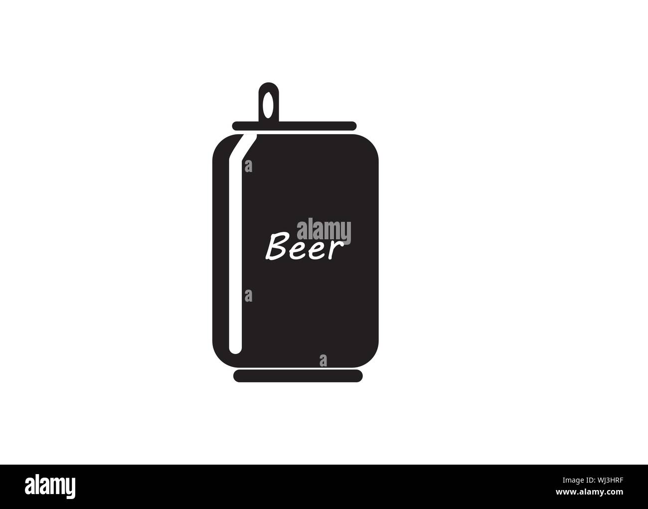 Beer can icon on white background. Vector Illustration Stock Vector