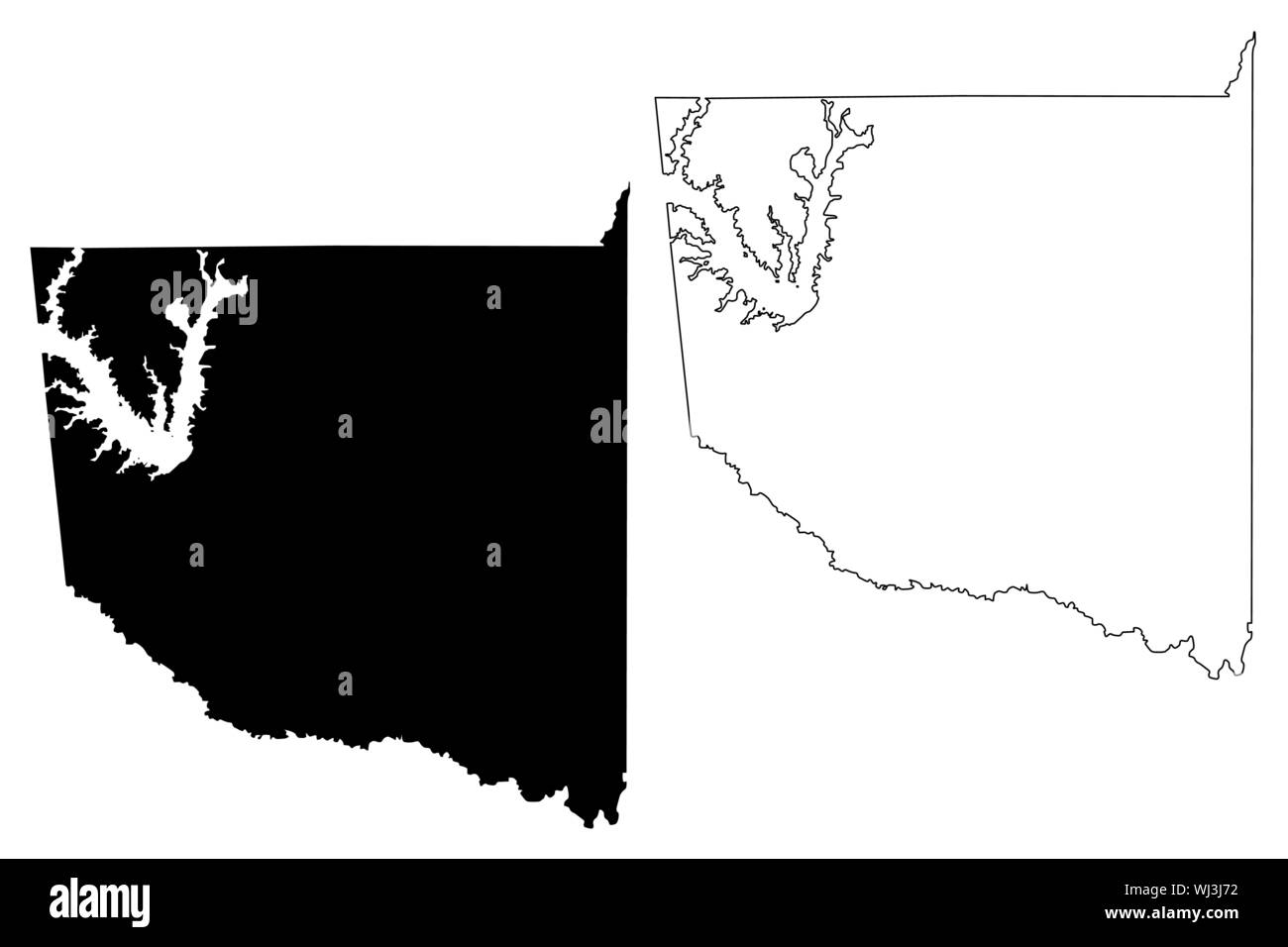 Wood County, Texas (Counties in Texas, United States of America,USA, U.S., US) map vector