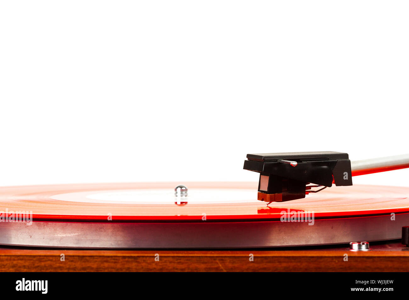 Close up of turntable needle on a vinyl record. Turntable playing music ...