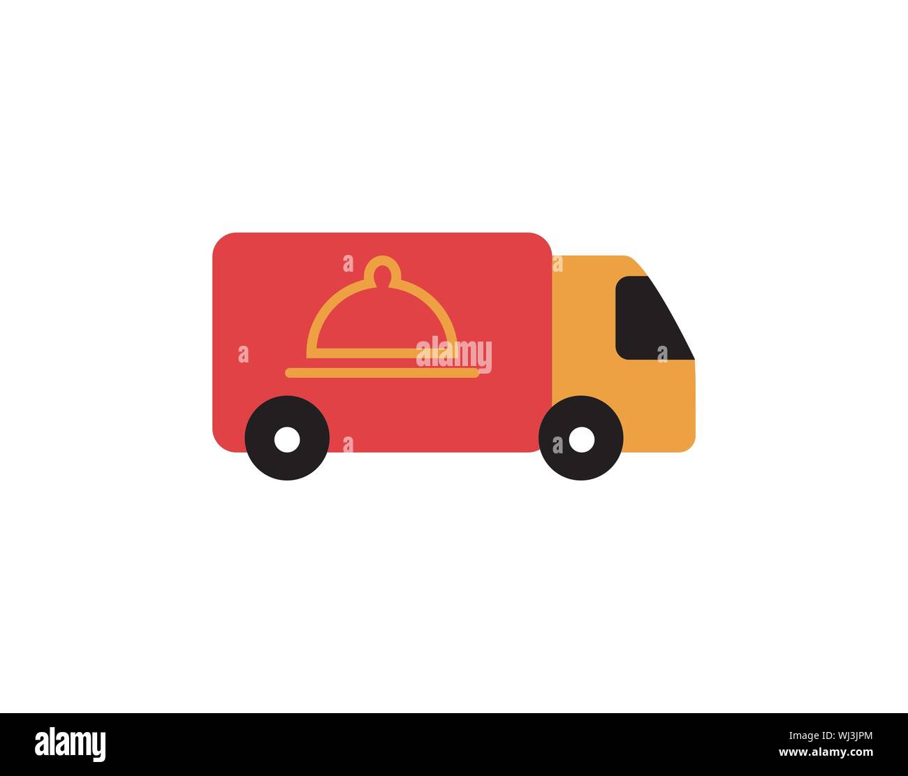 Food truck vector illustration, solid design icon Stock Vector
