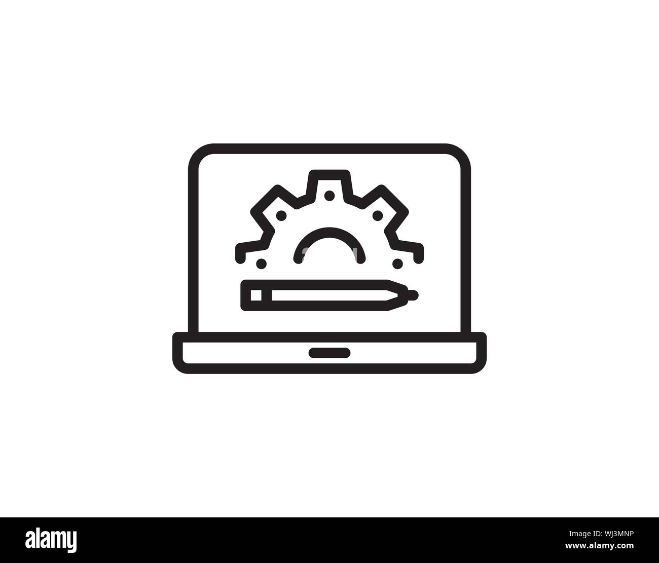 Laptop setting icon illustration isolated vector sign symbol - Vector Stock Vector