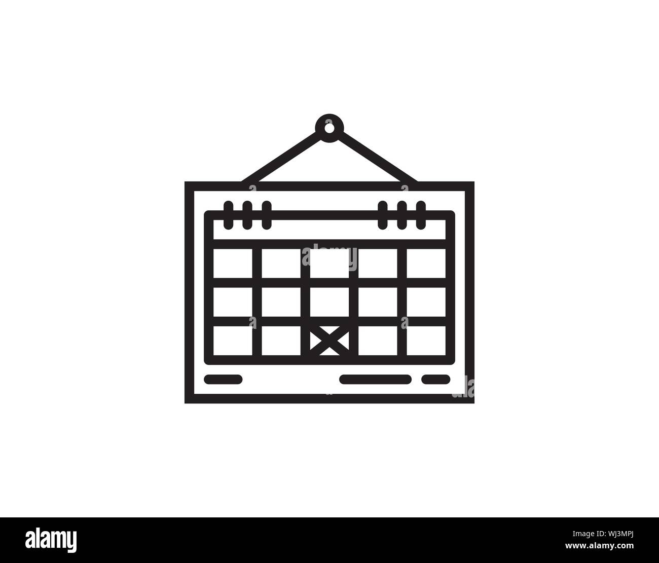 Calendar sign black icon on vector image Stock Vector