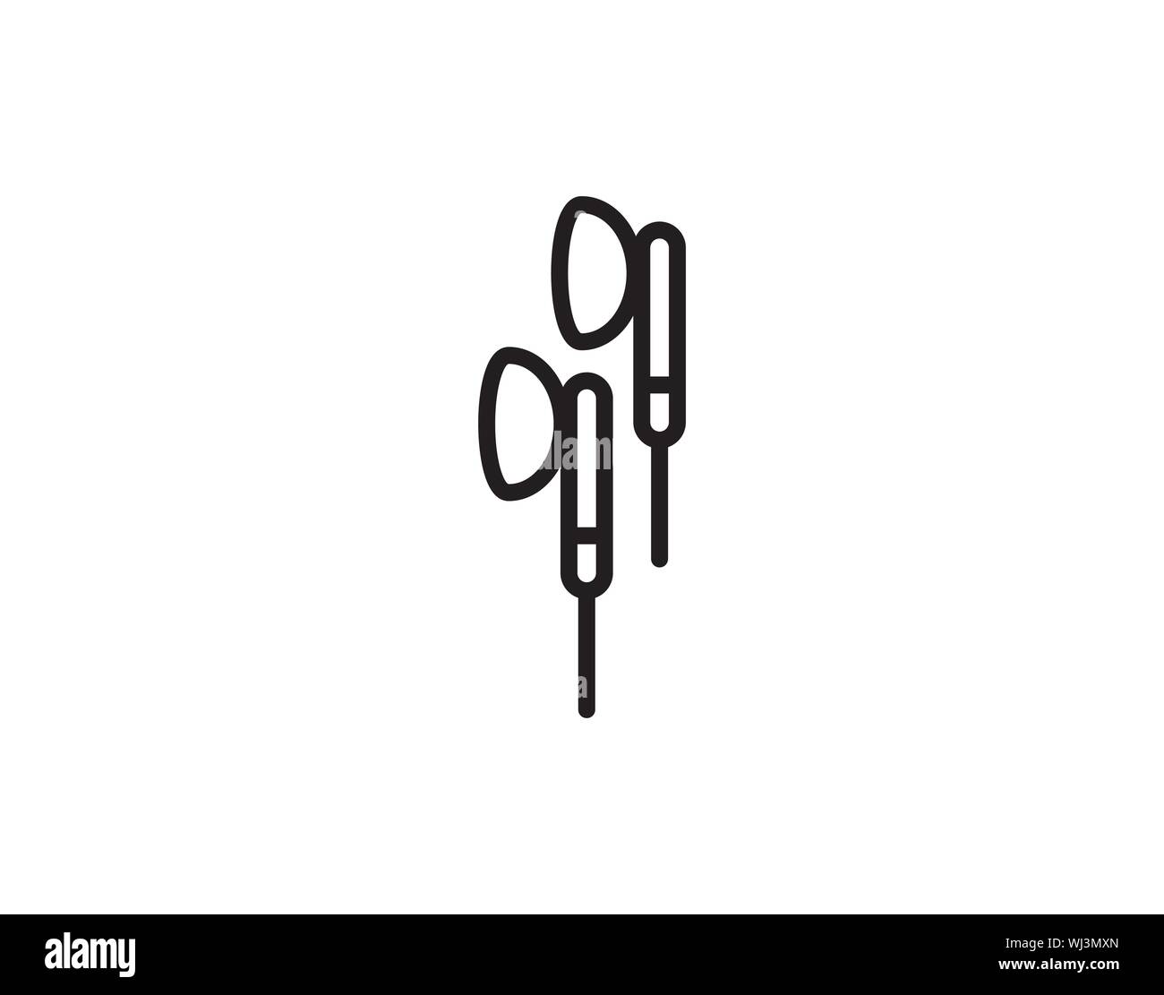 Ear buds icon outline style vector image Stock Vector