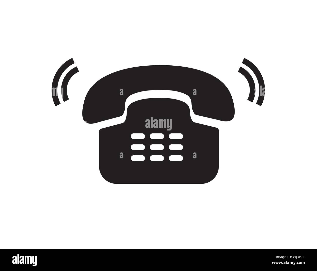 Old Telephone Ringing Call Alert Icon Vector Stock Vector