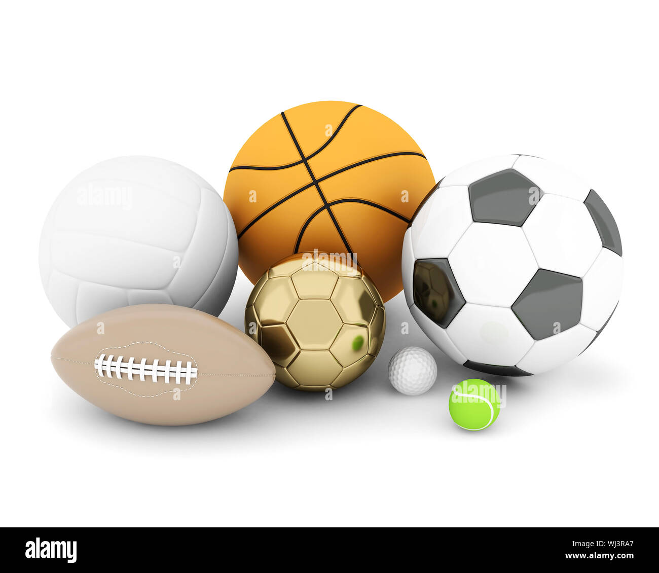 sport balls isolated on white background Stock Photo