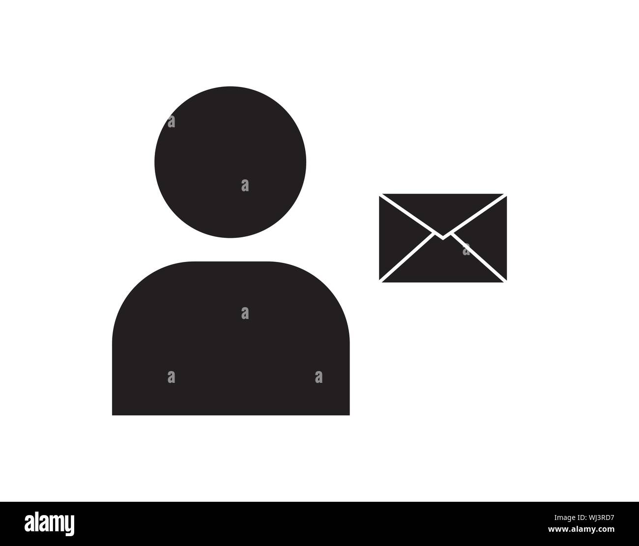 User mail icon flat vector image Stock Vector