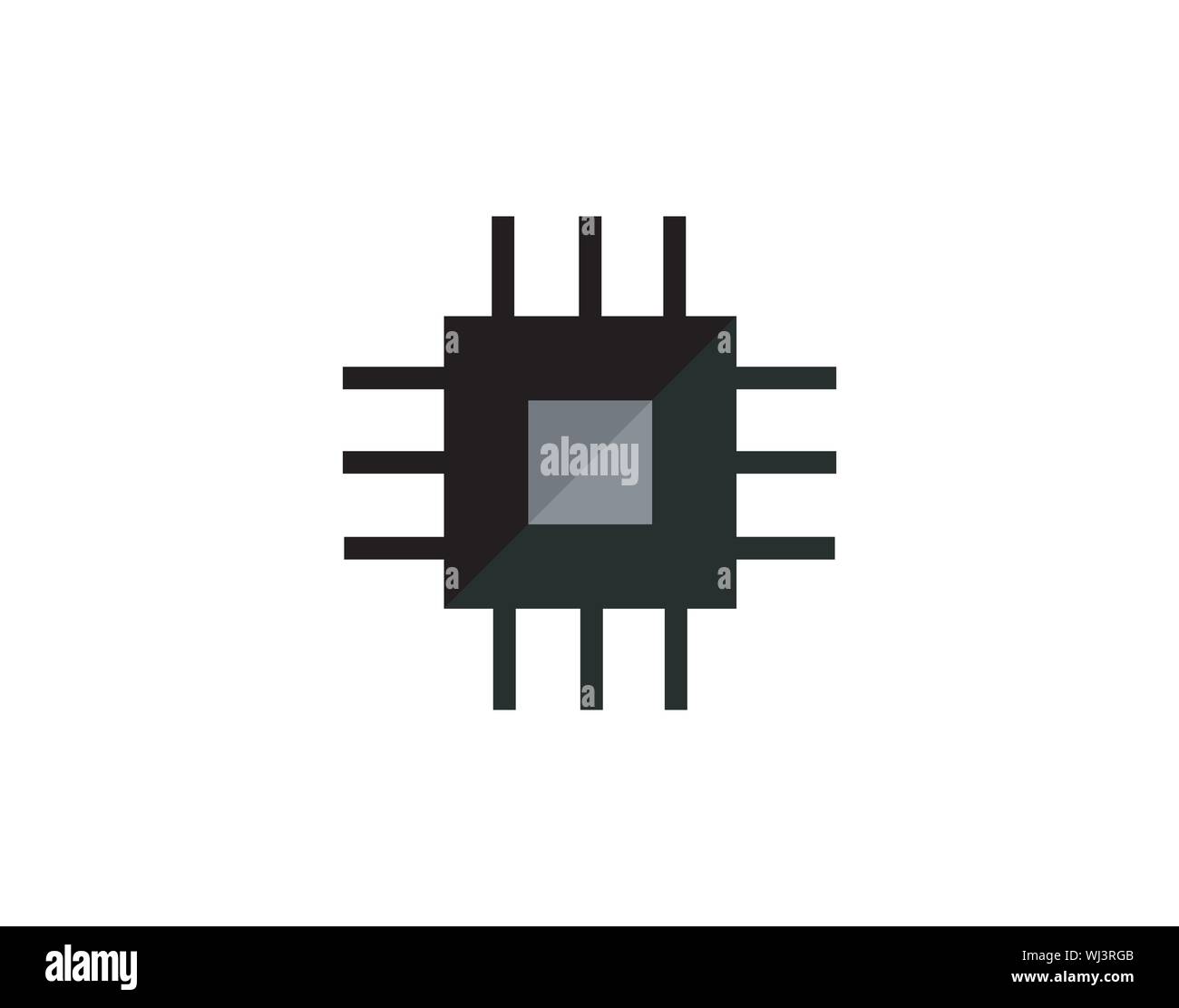 Microchip Processor Technology Circuit Icon Vector Stock Vector