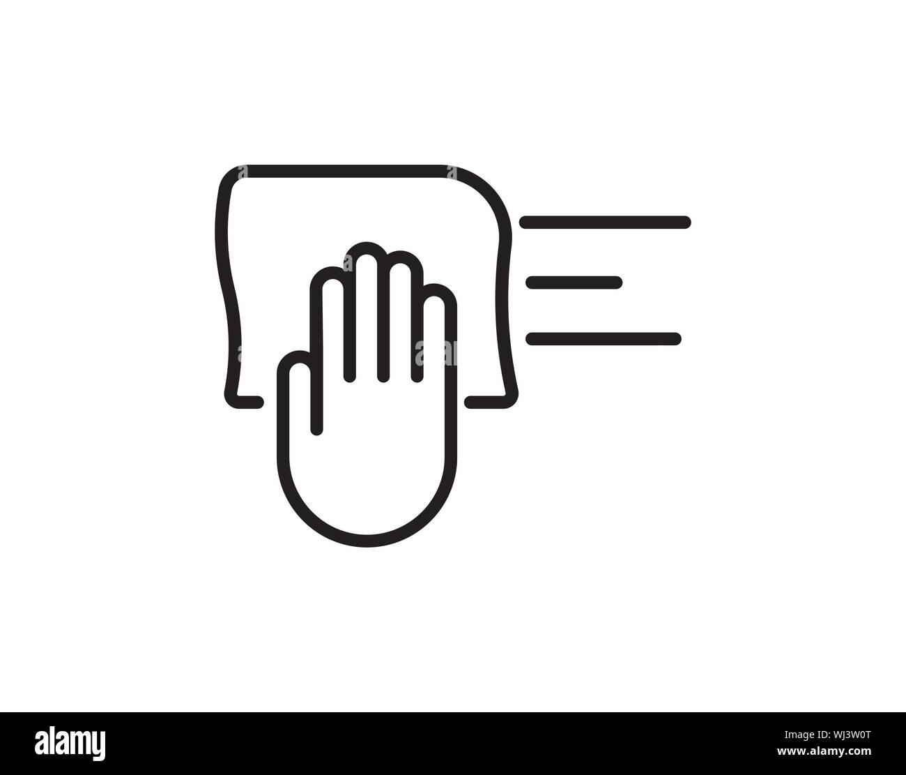 Cleaning service. Flat vector icon with hand in rubber glove - Vector Stock Vector