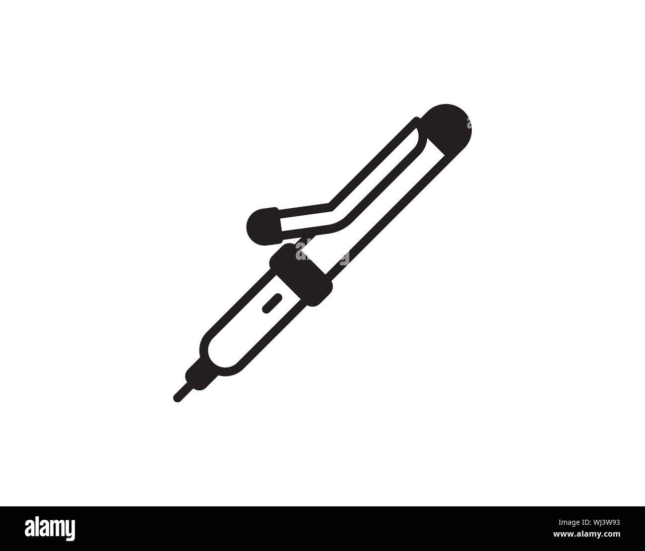 Hair curlers iron line icon. linear style sign for mobile concept and