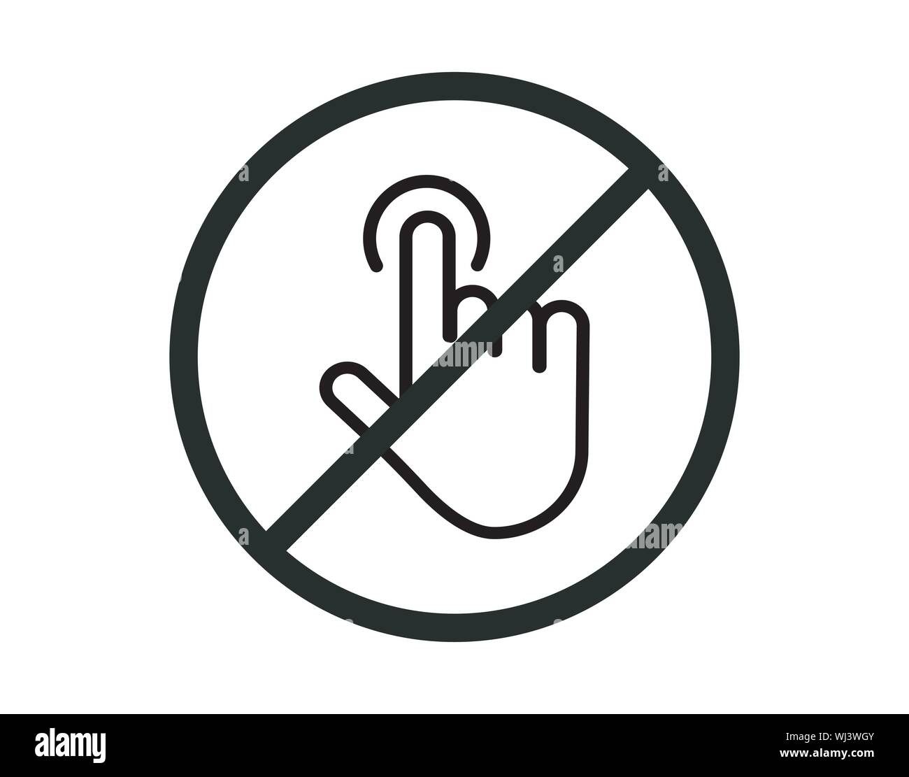 No Touch Prohibited Hand Symbol Icon Vector Stock Vector