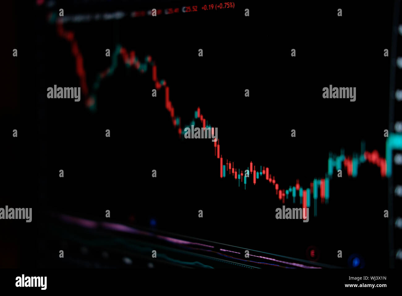 Red stocks screen banker hires stock photography and images Alamy