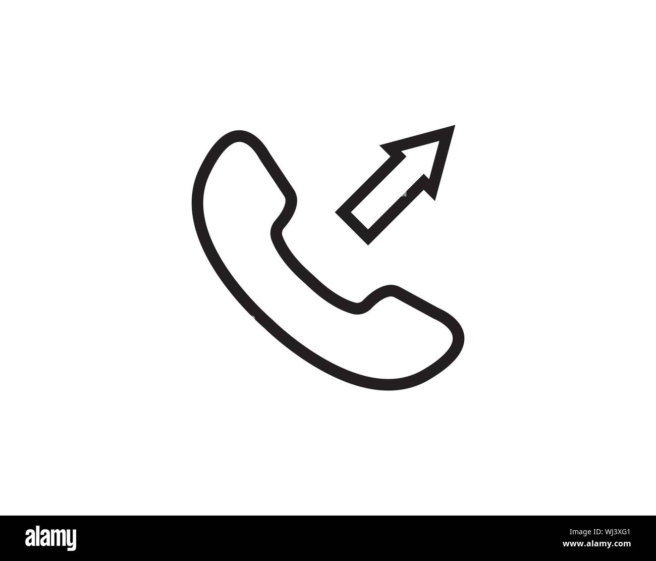 Outgoing Phone Call Communication Line Icon Vector Stock Vector