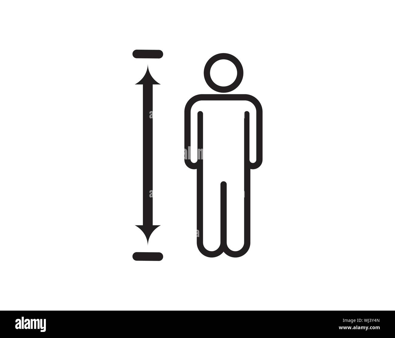 Measuring height body icon on white background vector image Stock Vector