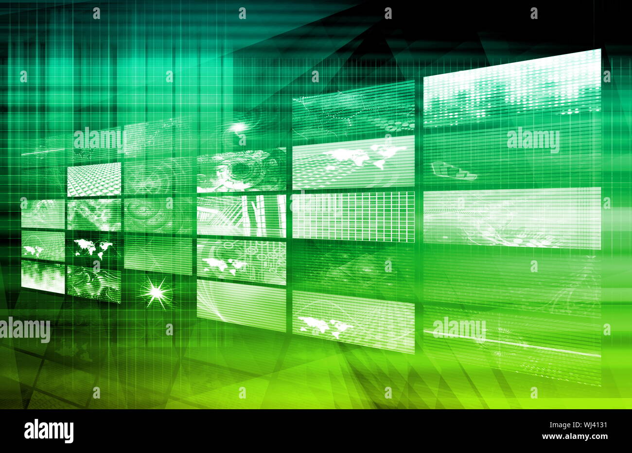 Internet Multimedia Sharing and Viewing as Concept Stock Photo