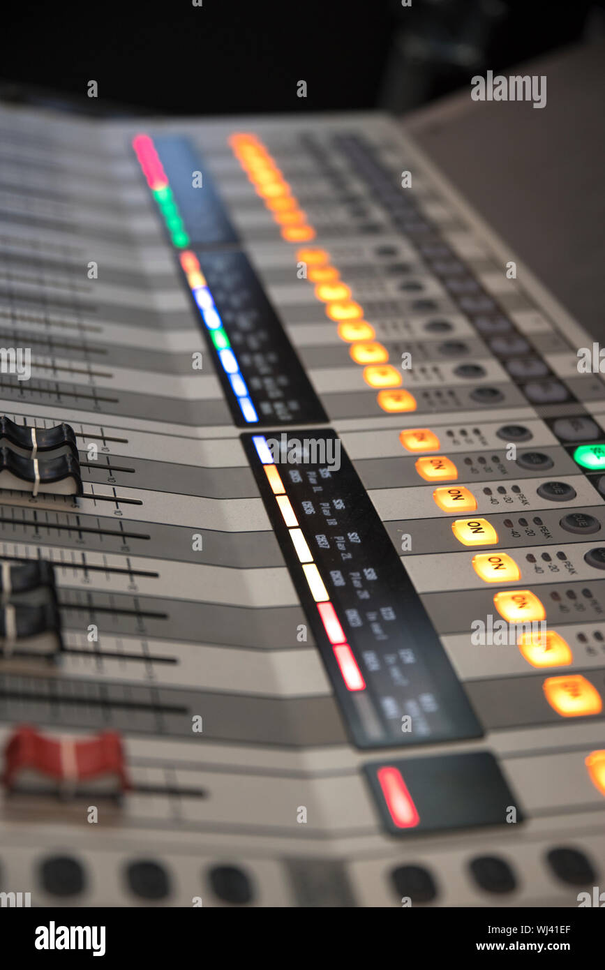 sound equipment at the concert. television shooting Stock Photo Alamy