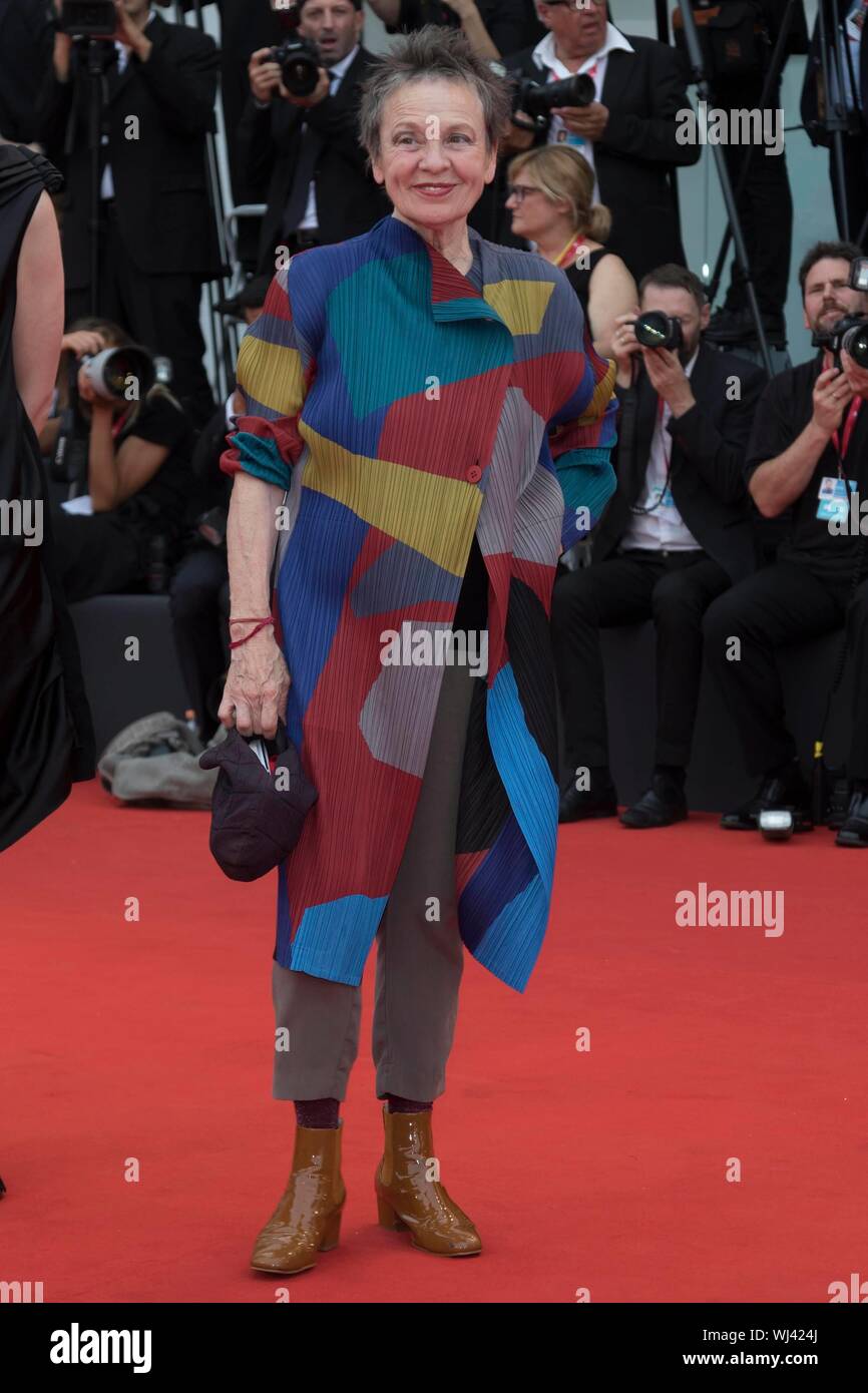 Laurie Anderson attends the premiere of 'The Truth' during the 76th Venice Film Festival at Palazzo del Cinema on the Lido in Venice, Italy, on 28 August 2019. | usage worldwide Stock Photo