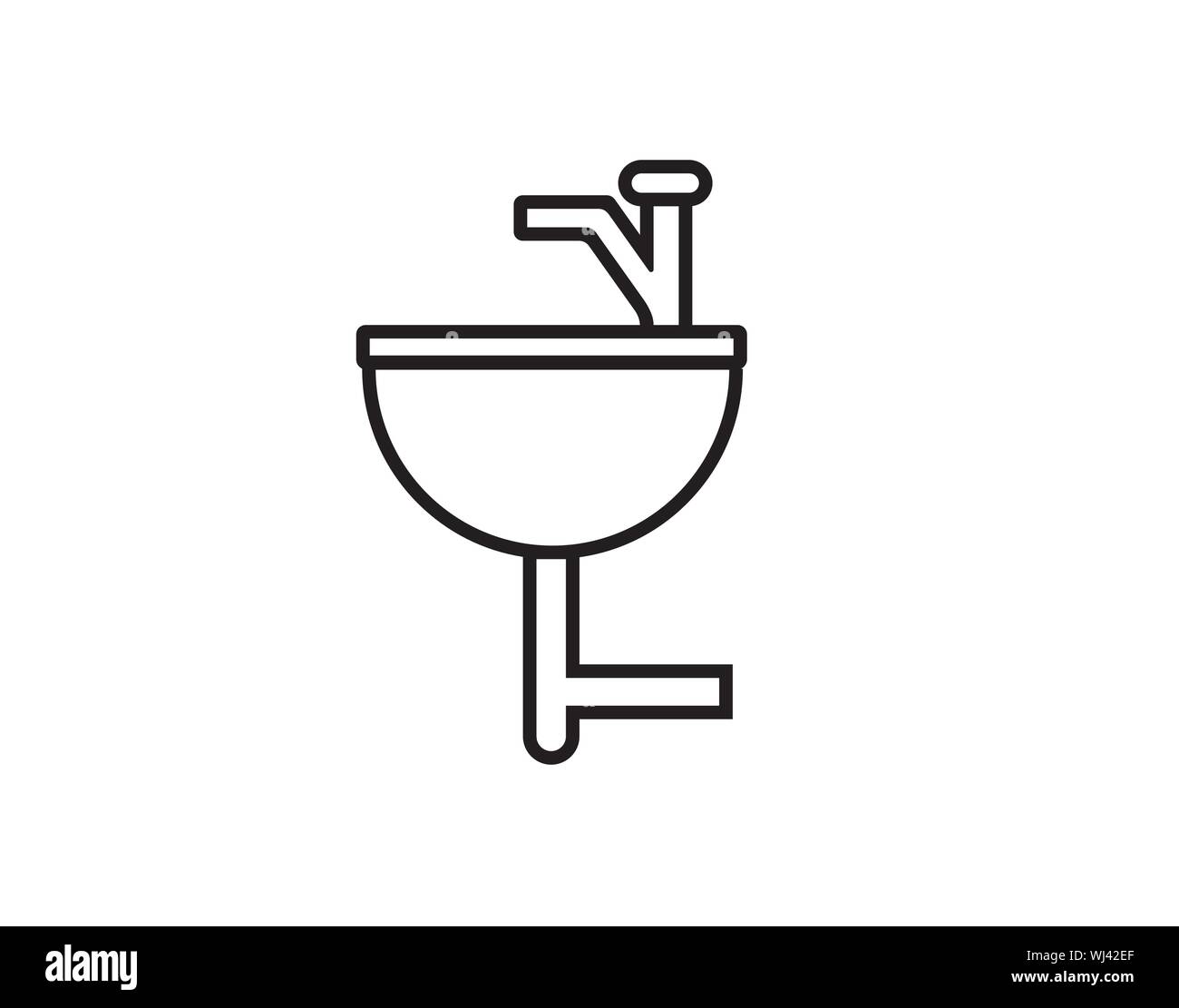 Sink line icon linear concept outline vector image Stock Vector