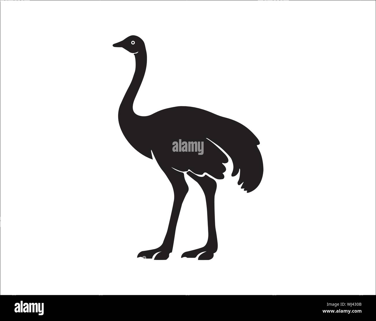 Ostrich icon flat style isolated on white background. Bird symbol stock ...