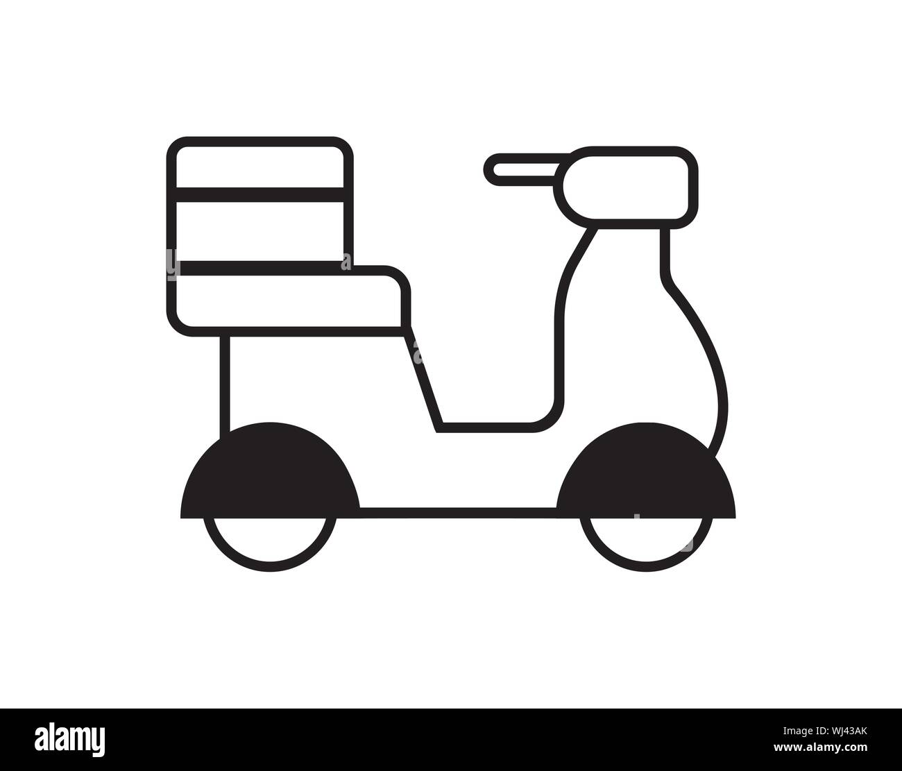 Delivery motorbike icon suitable for info graphics, websites and print media. Vector icon. Stock Vector