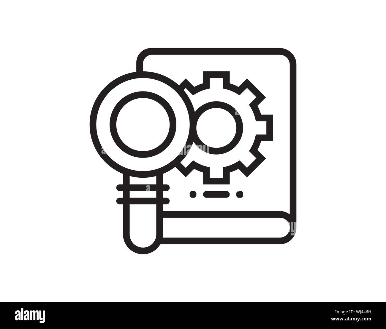 Document settings, file search vector icon - Vector Stock Vector