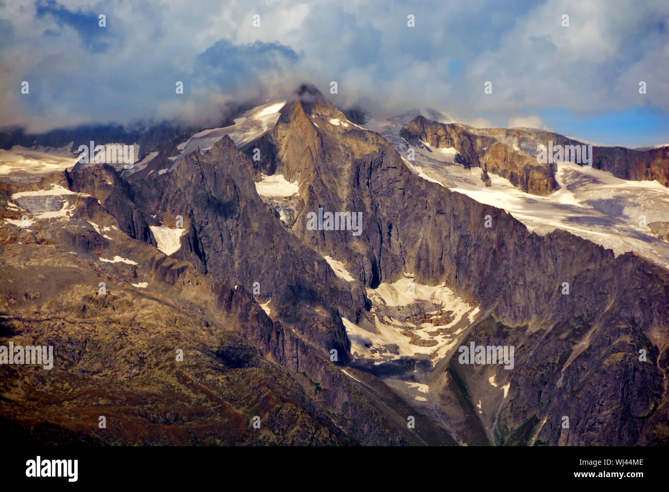 The Gross Wannenhorn in the Bernese Alps, viewed from the South on the Italian-Swiss border Stock Photo