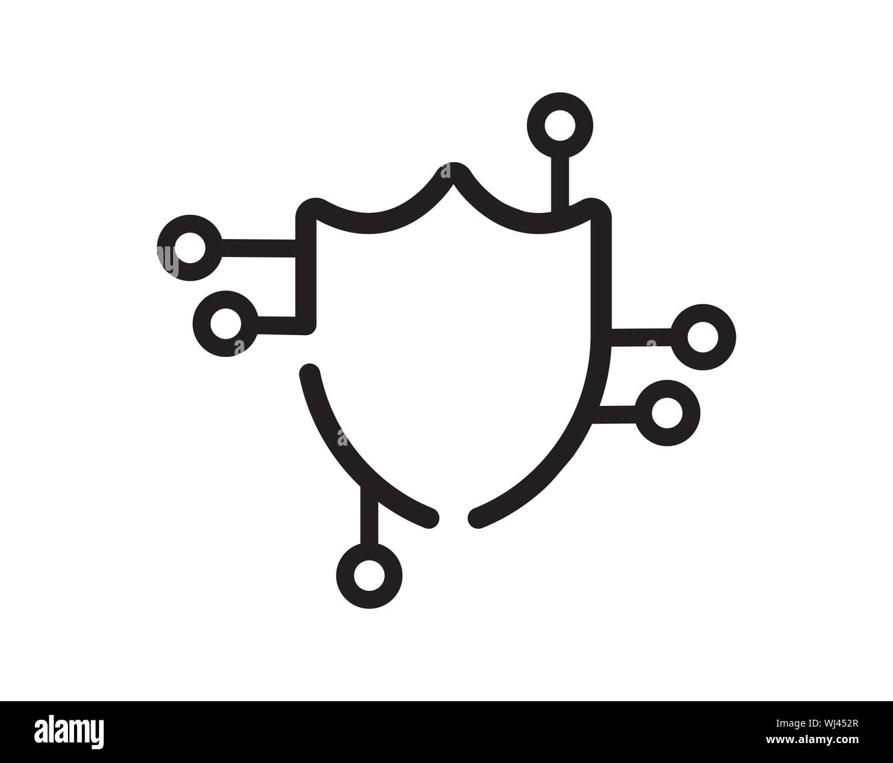 Cyber security logo with shield vector image Stock Vector