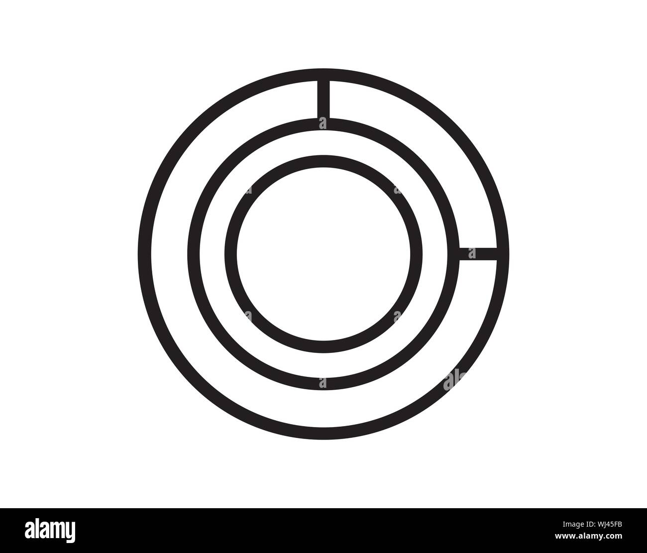 Pie Chart Vector Icon - Vector Stock Vector