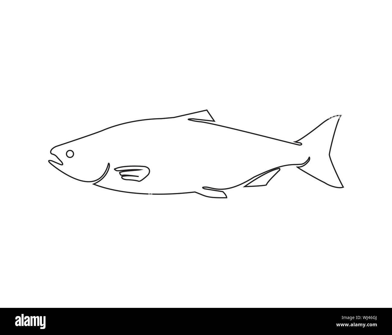 Fish icon line symbol. Premium quality isolated seafood element in ...