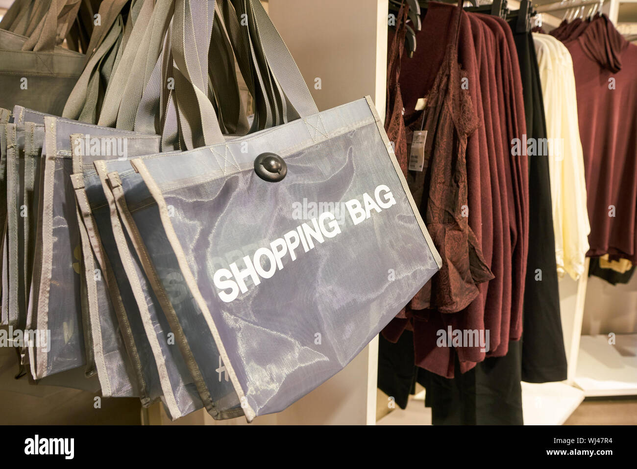 ZURICH SWITZERLAND CIRCA OCTOBER 2018 shopping bags at H M store in Zurich International Airport Stock Photo Alamy