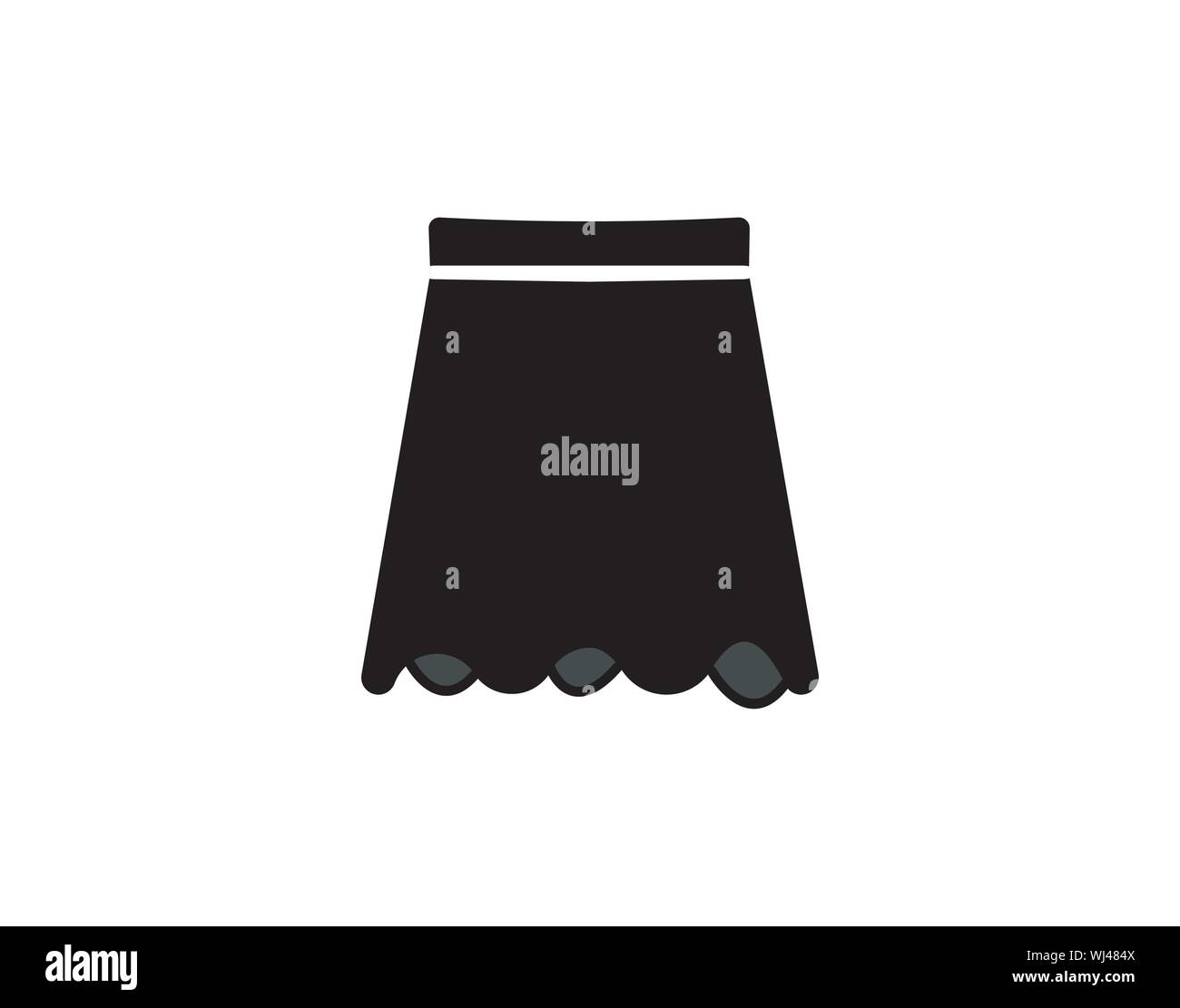 skirt short icon, vector illustration, black sign on isolated background - Vector Stock Vector