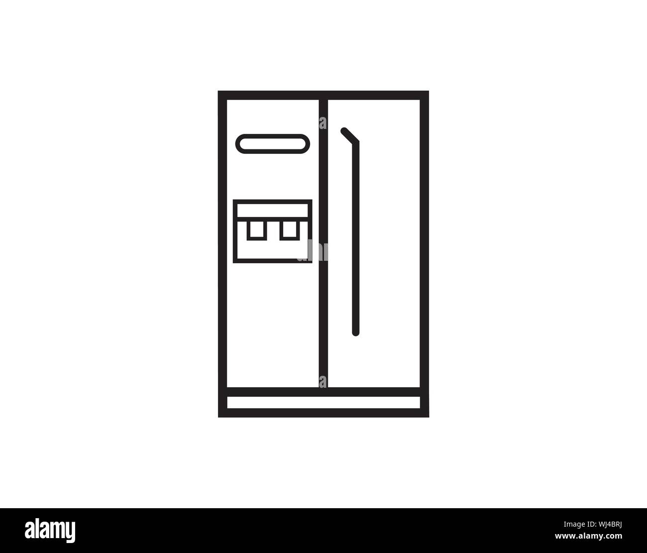 fridge freezer refrigerator condenser icon line black on white background Stock Vector