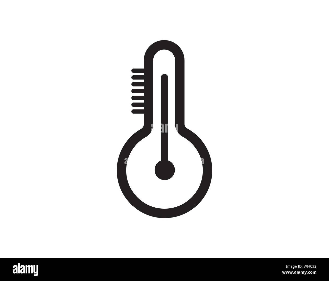 Thermometer Temperature Icon in Clean Minimal Line Style Stock Vector
