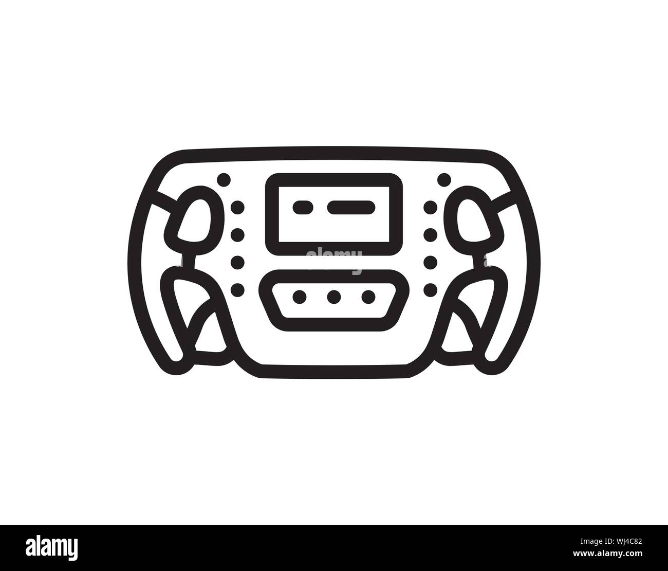 Gaming Steering Controller Icon in Outline Style Stock Vector